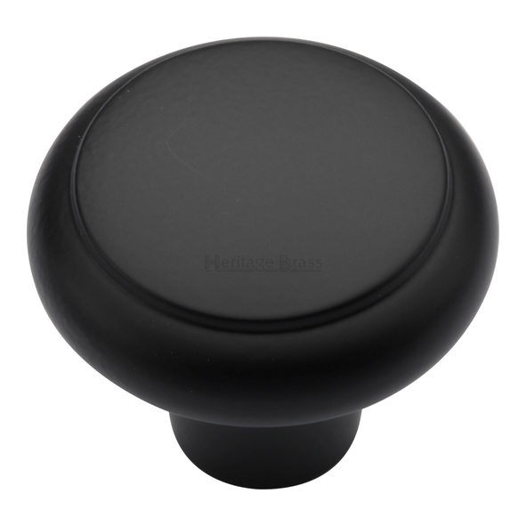 C3990 38-BKMT • 38 x 16 x 32mm • Matt Black • Heritage Brass Flat Faced Bun Cabinet Knob